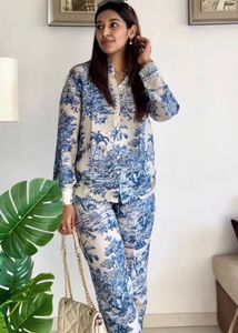Blue Toile Cord Set