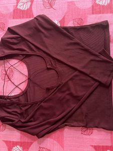 Burgundy Long Sleeve Top