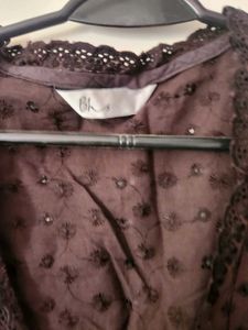 Brown Bow Tie Detailing Summer Coat