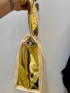 Chic Beige+Golden Chain Handbag