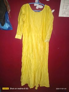 Yellow Embroidered Kurti