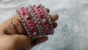Pink Stone Bangles