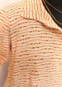 Zara Vintage Cropped Patterned Polo Shirt