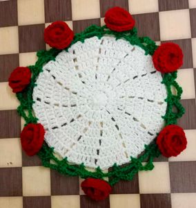 Handmade 2in1 Crochet Rose Bouquet Coaster