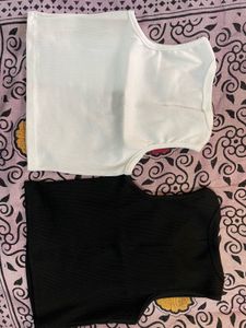 Clearance Sale Combo Of Black And White Crop Top