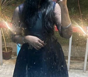 Navy Blue Embellished Maxi Dress