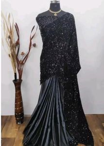 😱Model Trending Beautiful Black Saree 💕