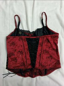 Maroon Lace Corset Top
