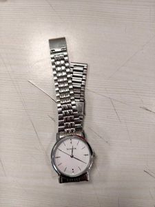 Sonata Quartz Analog White Dial Silver Watch