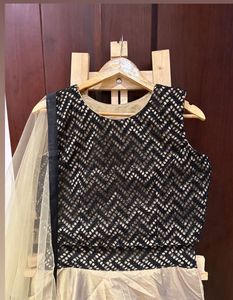 Elegant Ethnic Black Choli With Lehngha