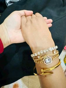 Gold Tone Bracelet Set