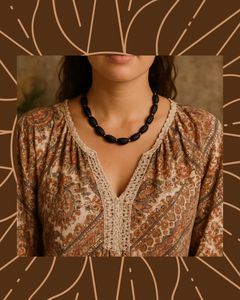 Black Beaded Necklace