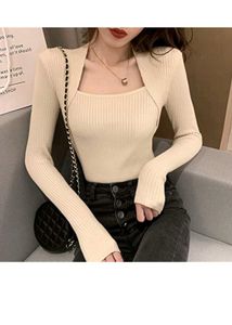 Rib Knit Sweetheart Neck Top💗