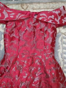 Elegant Red &amp; Silver Party Dress