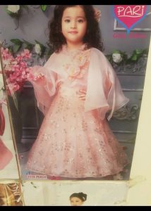 Baby Pink Cape Gown (5 to 6 Yrs)