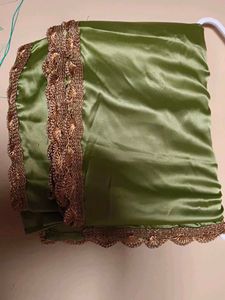 💚lime green satin heavy hand work blouse