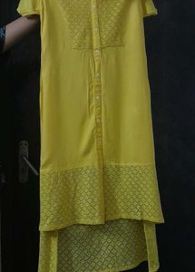 Collar Kurti In Yellow
