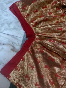 Red &amp; Gold gharara ( free size)