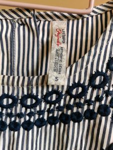 Striped Embroidered Blouse