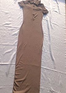 Brand New (Newme) Solid Slit Ribbed Dress