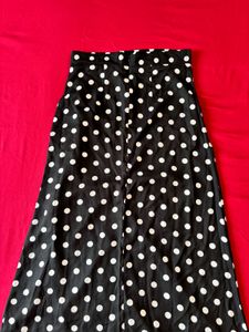 Berrylush Polka Dot Black Long Skirt