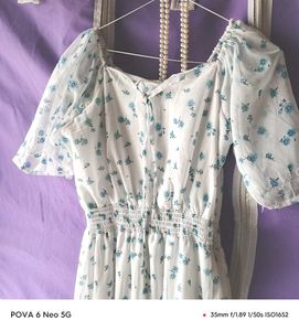 Floral Print White Dress