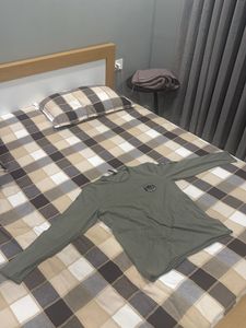 Men's Olive Green Long Sleeve T-Shirt