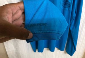 Blue High Neck T Shirt