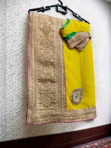 Heavy Designer Party Wedding Wear Saree + Blouse