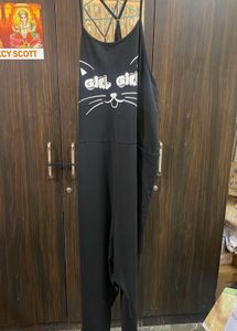 Shien Black Cat Dungaree