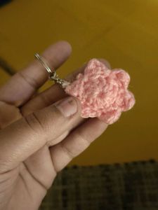 Pink Flower Keychain