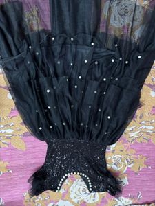 Sequin And Pearl Black Frock For Girls