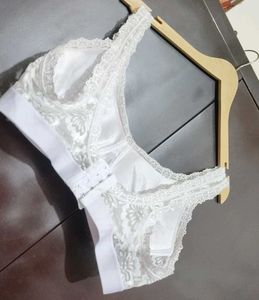 Off White Bra Floral Net Design For 38 D Bust