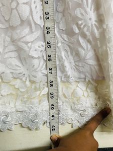 Elegant White Floral Lace Dress