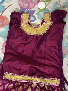 Banaras Lehenga + Blouse For Kids