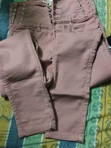 Pink High-Waisted Jeans