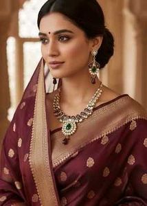 Golden base multicolored choker necklace