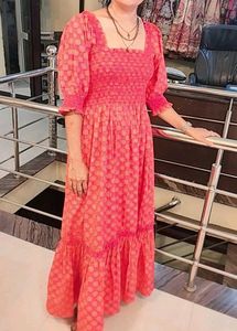 New Pink Floral Midi Dress