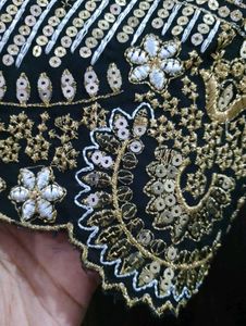 Elegant Black &amp; Gold Embroidered Kurti