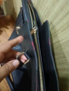 Classic Black Leather Tote Bag for Women |