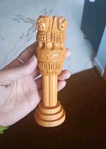 Wooden Handmade Ashoka Stambh Pillar  (15 CM) Stan