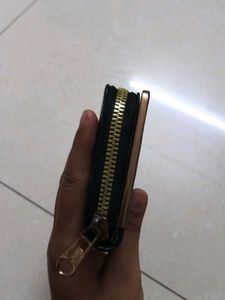 Black Floral Fold Wallet