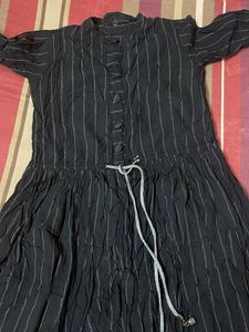 Striped Black Midi Dress