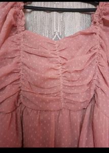 Pink Puffed Sleeve Top