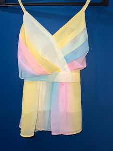 Rainbow  Colorful  Sleevless Top
