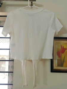 SHEIN White Sunburn Crop Top