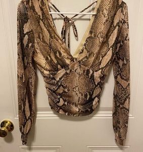 Windsor Snake Print Bell Sleeve Top