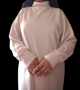 Off-White Turtleneck Sweater Dress