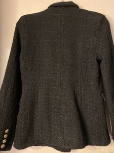 black tweed blazer