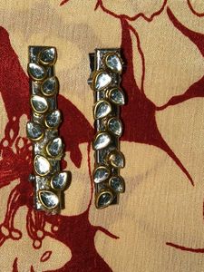 Kundan Fitted Alligator Clips Combo